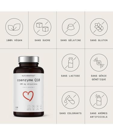 Coenzyme Q10 200mg | 120 g lules v g taliennes de CoQ10 100% pure pendant 4 mois | Premium Q10 naturellement ferment | Energie C ur et Anti- ge naturel | Haute biodisponibilit  - Buy Online on GoSupps.com