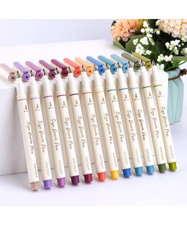 WRITECH Arts Sign Brush Pen Brush Tip Marker Felt Tip Water Based Ink Color Pens 12 Assorted Vintage Colors Great for Lettering Journaling Calligraphy (Vintage) - Buy Online on GoSupps.com