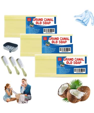 Homezo Grand Canal Soap Grand Canal Old Soap Underwear Cleaning Soap Bars Grand Canal and Remove Stain Clothes Natural Stain Remover Bar Soap The Magic Soap Bar Stain Remover (3pcs)