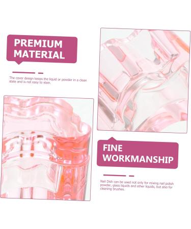 Ipetboom Nail Art Dish dish for acrylic nails powder Nail Manicure Tools Acrylic Multifunction decorate Glass nail cups with lids Nail supplies nail liquid Accessories 7x5.6cm Pink - Buy Online on GoSupps.com