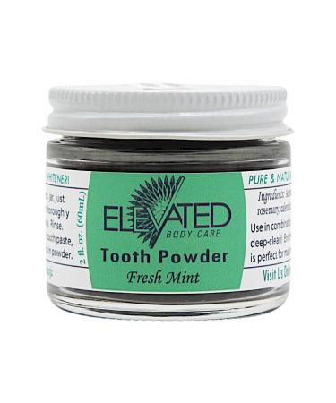 Elevated Tooth Powder All Natural Tooth Powder with Xylitol and Activated Charcoal - Herbal - Vegan - 2 oz Glass Jar - Mint or Cinnamon Goes Great with Elevated Toothpaste - Made in USA (Mint) Fresh Mint