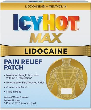 Icy Hot Lidocaine Patch Plus Menthol 5 ea - Pack of 3 | Fast Pain Relief - Buy Online on GoSupps.com
