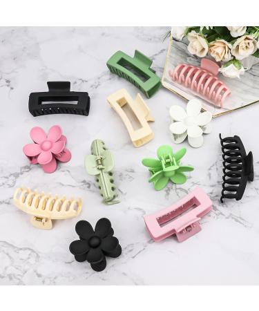 12 PCS Large Flower Hair Claw Clips for Women - Non Slip Matte Jaw Clips for Thick Thin Hair - Strong Hold Hair Clamps (Chic Style) - Buy Online on GoSupps.com