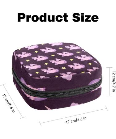 Stylish Women's Napkin Storage Bag - Fairytale Pink Unicorn Pattern | Portable Menstrual Cup & Bandage Organizer - Buy Online on GoSupps.com