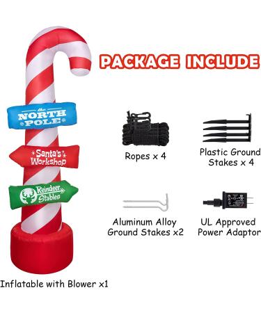 HOOJO 8 FT Christmas Inflatables Candy Canes Stacking Signs with LED Lights - Holiday Party Outdoor Decor for Yard, Garden, Lawn | Buy Now - Buy Online on GoSupps.com