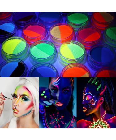 Onmay 14 Split Cake UV Glow Blacklight Eyeliner Set - 14 Color Retro Graphic Hydra Eye Liner for Body, Face, and Halloween Makeup - Buy Online on GoSupps.com