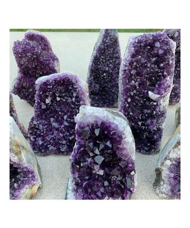 Natural Crystal Rough Stone Crafts Quality Hote uruguary Dark Purple Amethyst Cluster Natural Amethyst geode Crystal Decoration (Size : 450-500g)