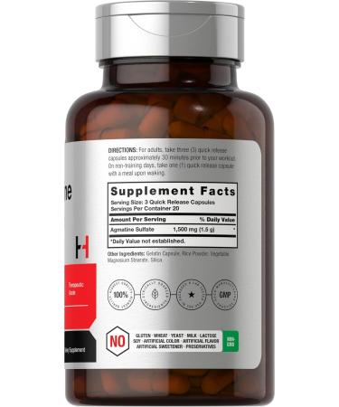 Horb ach Agmatine Sulfate Capsules 1500mg | 60 Pills | Pharmaceutical Grade | Non-GMO Gluten Free Supplement - Buy Online on GoSupps.com
