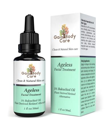 Gaia Body Care 5% Bakuchiol Oil Organic - (1oz) - Anti Aging  Antiwrinkle  Hyperpigmentation and Dark Spot Remover Bakuchiol Serum - Best Retinol Alternative Facial Serum