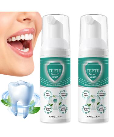 2 Pcs Jorondy Teeth Mouthwash, Teeth Whitening Mousse Foam, Teethaid Mouthwash, Eliminating Bad Breath, Herbal Brightening Oral Repair Foam, Deeply Cleaning Stain Removal