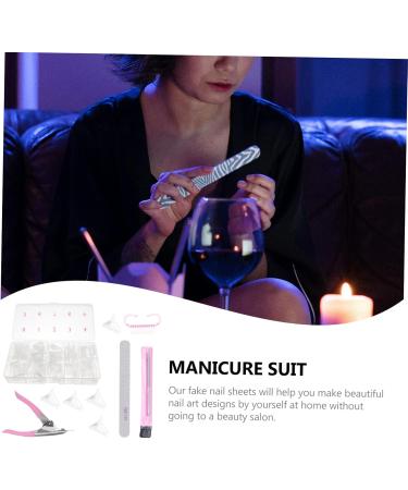 DOITOOL 2 Boxes Nail Art Box Nail Art Tools Fake Nail Sheets Nail Kit Nail Art Kit Coffin Nail Tip Nail Files Nail Brush Nail Beauty Accessory Acrylic Manicure Tools Fake Nail Patch Suite - Buy Online on GoSupps.com