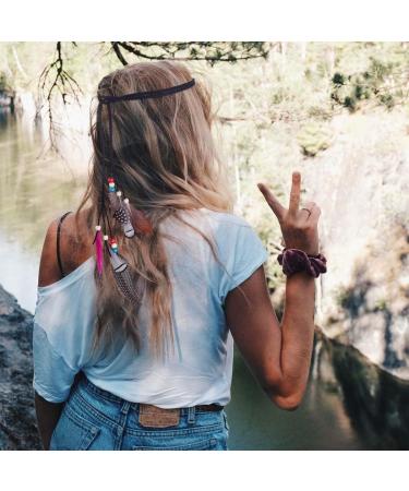 GORTIN Boho Feather Headband - Black Indian Festival Party Headwear for Women and Girls - Buy Online on GoSupps.com