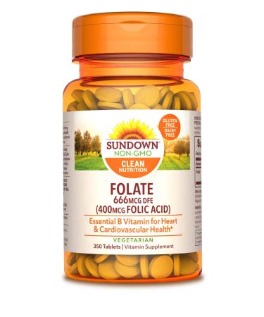 Sundown Folic Acid 400 mcg, 350 Tablets (Packaging May Vary)