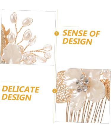 Beatifufu Gold Leaf Side Comb Bridal Hair Accessory Hair Accessories for Hair Comb for Womens Headpiece Bride Headpieces for Wedding Hair Comb Clip Wedding Bride Headpiece - Buy Online on GoSupps.com