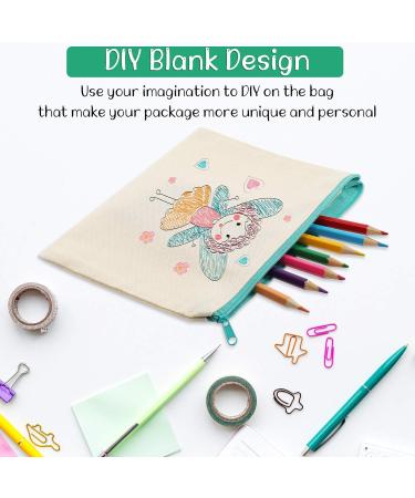 40 Pieces Canvas Zipper Pouch Bags Canvas Pencil Pouch Canvas Makeup Bags Blank Canvas Pencil Case Canvas Cosmetic Bag for Travel DIY Craft School (7.09 x 4.33 Inches S) - Buy Online on GoSupps.com