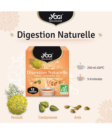 Yogi Organic Natural Digestion 100% Organic Fennel Cardamom and Anise Infusion 12 Heat-sealed and staple-free sachets 21 - Buy Online on GoSupps.com