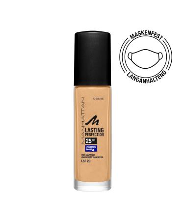 Manhattan Lasting Perfection Foundation - 25hrs Long-Lasting High Coverage Moisturizing Flawless Complexion - Sesame 50 (30ml) | International Shipping - Buy Online on GoSupps.com