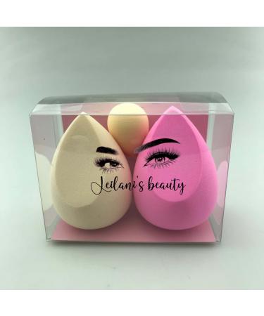 Makeup Sponges Set 3 Pieces Multicolored Facial Blenders for Liquid Cream and Powder Cosmetics