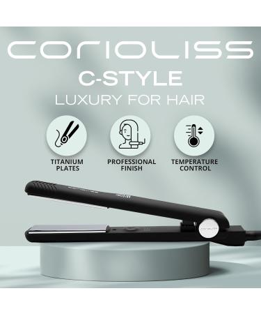 Corioliss C Style Hair Straightener for Women | Professional Titanium Iron with Temperature Control | Ideal for Fine Hair (Black Soft Touch - Buy Online on GoSupps.com