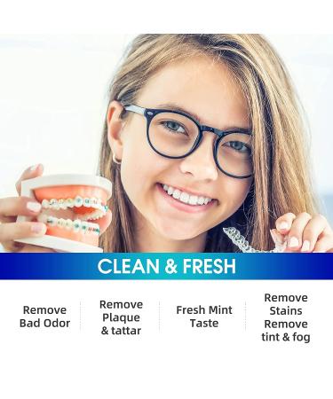 Retainer & Denture Cleaner Tablets 120 Pcs - Removes Stains & Plaque, Mint Flavor - 4 Months Supply for Retainers, Dentures, Night Guards, Mouth Guards - Buy Online on GoSupps.com