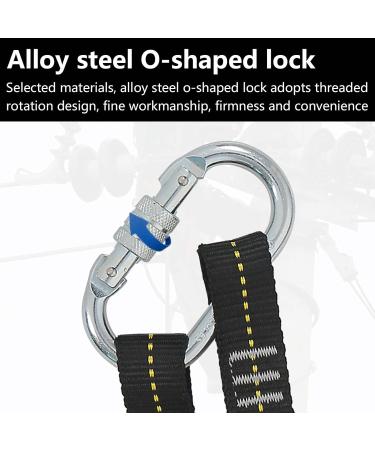 Buy Fall Protection Climbing Belt - Elastic Double Safety Line & Alloy Steel Carabiner for Tree Climbing & Mountaineering - Buy Online on GoSupps.com