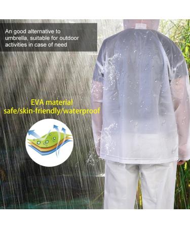 Unisex Transparent EVA Rain Suit Set | Waterproof Hooded Clear Raincoat | Ideal for Hiking, Camping, Fishing | Reusable Emergency Rainwear | White | Large - Buy Online on GoSupps.com