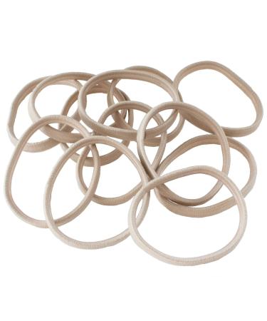 Hair-Like Hair Ties for Blonde Hair | 12 Beige Ties | 4.5cm Wide | Includes Pink Storage Box - Buy Online on GoSupps.com
