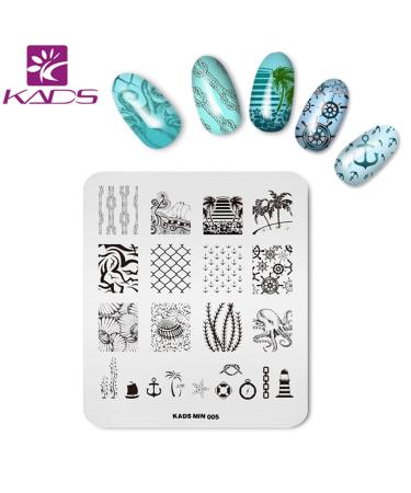Buy KADS 7/6PCS Nail Art Stamp Plates - Flower Butterfly & Ocean Designs | Manicure Templates with 1 Stamper - International Shipping Available - Buy Online on GoSupps.com