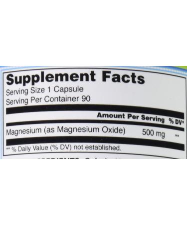 Pure Naturals Magnesium Oxide 500mg Quick Release Capsules - 90 Count - Buy Online on GoSupps.com