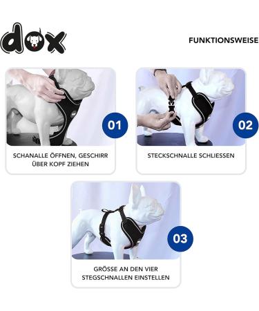 DDOXX Reflecting Airmesh Step-in Dog Harness - Adjustable Blue Harness for All Sizes - S (20-28 cm Neck 32-44 cm Breast) - Buy Online on GoSupps.com
