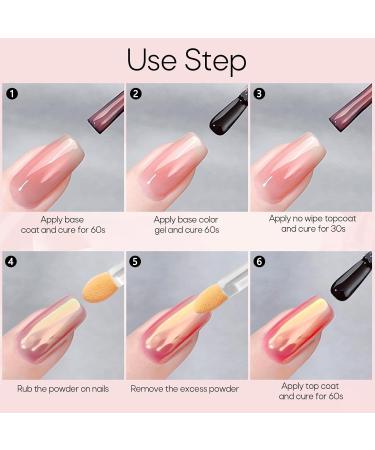  Ysimple Ysimple 6 Colors Glitter Chrome Nail Powder Super Mirror Effect Nail Powder Metallic Fine Chrome Nail Powder with 6 - Buy Online on GoSupps.com