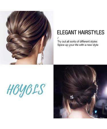 Hoyols U Shaped Hair Pins - 150 Count Bulk Pack, Brown Assorted Size Bobby Pins for Women and Girls - Buy Online on GoSupps.com