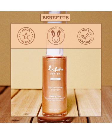 Luxurious Face & Body Shimmer Infused with Shea Butter, Marula Oil, Jojoba Oil, and Vitamin C for Healthy Glowing Skin | Waterproof Moisturizing Formula | Glistening Bronze | 3 fl oz - Buy Online on GoSupps.com