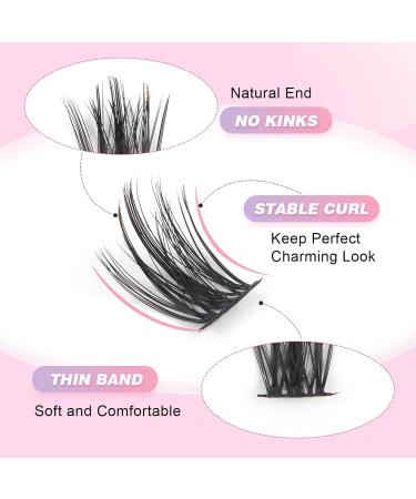 Glowing Win 144 PCS Eyelash Extensions Set - DIY Cluster Lashes with Bond & Seal Tweezers - 8-16mm Natural False Eyelashes - Buy Online on GoSupps.com