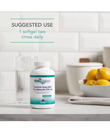 Nutricology Tocomin SupraBio Tocotrienols 200 mg Supplement - Tocotrienols Vitamin E for Men & Women Palm Tocotrienol Complex Supports Optimal Absorption Softgels - 120 Softgels - Buy Online on GoSupps.com