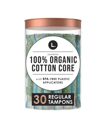 This is L. Organic Cotton Tampons Regular Absorbency 30 Count Regular Regular