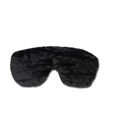 Handmade Opulence Yoga Eye Mask Pillow - Weighted Flaxseed Fill Unscented Satin & Velvet Adjustable Strap - Ideal for Meditation & Restful Sleep -Black - TEMF-BK