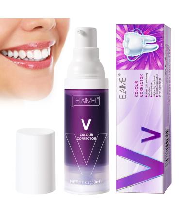 Teeth Whitening Toothpaste  Purple Toothpaste Teeth Whitening  V34 Colour Corrector Tooth Stain Removal  Color Correcting Tooth Stains  Plaque Remover for Teeth (1)