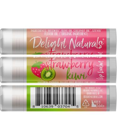 Strawberry Kiwi Lip Balm Set of Three - Moisturizing & Natural | International Shipping Available - Buy Online on GoSupps.com
