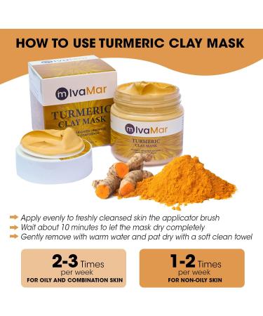Turmeric Face Clay Mask Vitamin A&E Detox Brightening Treat Acne Antioxidant 120g - Buy Online on GoSupps.com