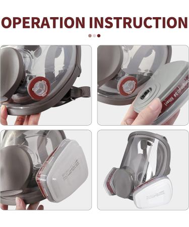 FANGNISN 6800 Gas Mask with Activated Carbon Filter - Full Face Respirator for Organic Vapor, Paint, Chemicals - Ideal for Welding, Polishing, Sanding - Buy Online on GoSupps.com