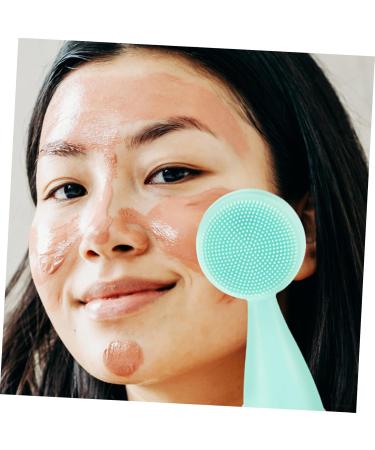 Housoutil Silicone Face Face Wash Silicone Facial Cleansing Brush Cleansing Facial Body Brush Home Accessory Face Cleaners Handle Silica Gel Pores 12x4.5cm Green - Buy Online on GoSupps.com