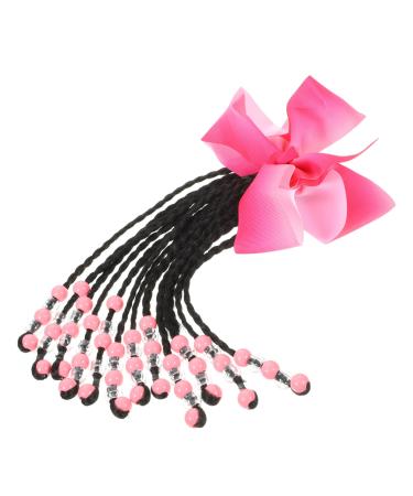 BRIGHTFUFU Ponytail Beads and Dreadlocks Braided Wig for Kids Cosplay Hair Accessory Braided Wig Ponytail Hair Extensions Ponytail Wigs Chemical Fiber Halloween Women's Decorations 29X16CM As Shown