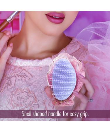 Mermaid Detangling Hair Brush | Luxspire Valentines Day Gift | Shell Glitter Comb for Girls Kids Women | Massage Scalp, Dry & Wet Hair, No Tangle | Toddler Pink Hairbrush - Buy Online on GoSupps.com