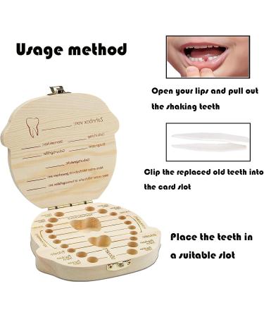 Wooden Tooth Box for Girls - Personalized Milk Tooth Storage Gift for Baptism & Birthdays - Buy Online on GoSupps.com