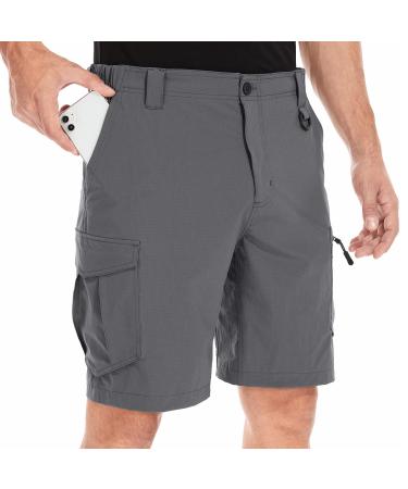 Men's Hiking Cargo Shorts Quick Dry Outdoor Travel Shorts for Men Fishing Camping Casual with Multi Pocket 3 Grey 29