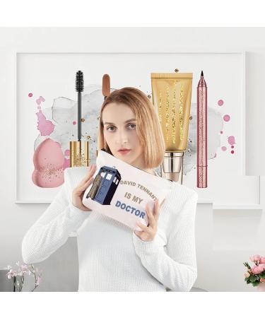 Levlo Cosmetic Bag - David Tennant Fans Gift | Makeup Bag with Zipper for Women & Girls - 'Who' TV Show Inscription - Buy Online on GoSupps.com