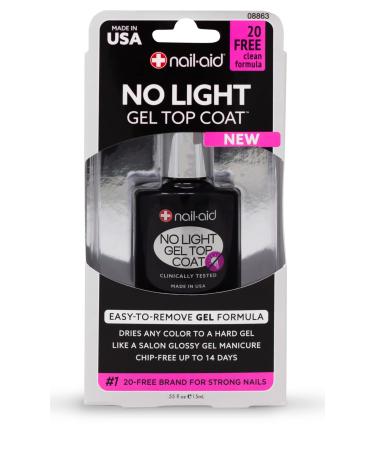 NAIL-AID No-light Gel Top Coat, Clear, 0.55 Fluid Ounce
