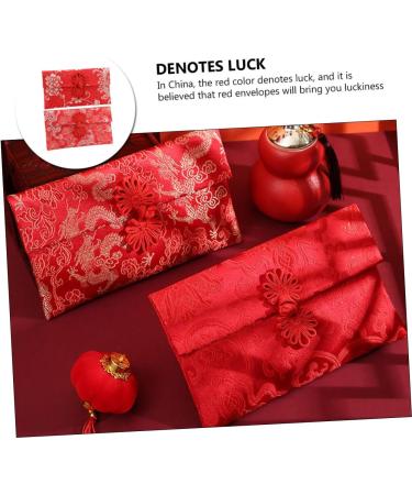 DIKACA 2pcs Fabric Red Envelope Bag Chinese Jewelry Pouch Festive Red Envelopes Zodiac Hong Bao Zodiac Red Chinese Red Pocket Money Chinese Money Envelope Red Gifts China New Year Brocade - Buy Online on GoSupps.com