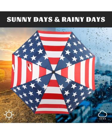 LLanxiry 68 Inch American Flag Golf Umbrella - Windproof, Automatic Open, Double Canopy, Vented Stick Umbrella for Men and Women - Buy Online on GoSupps.com